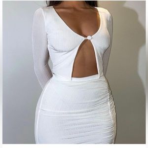 Naked wardrobe push my button cropped cardigan